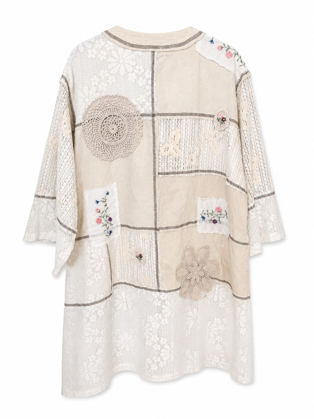 🌺 POL Patchwork Lace Long Cardigan / Duster - Picture 4 of 4